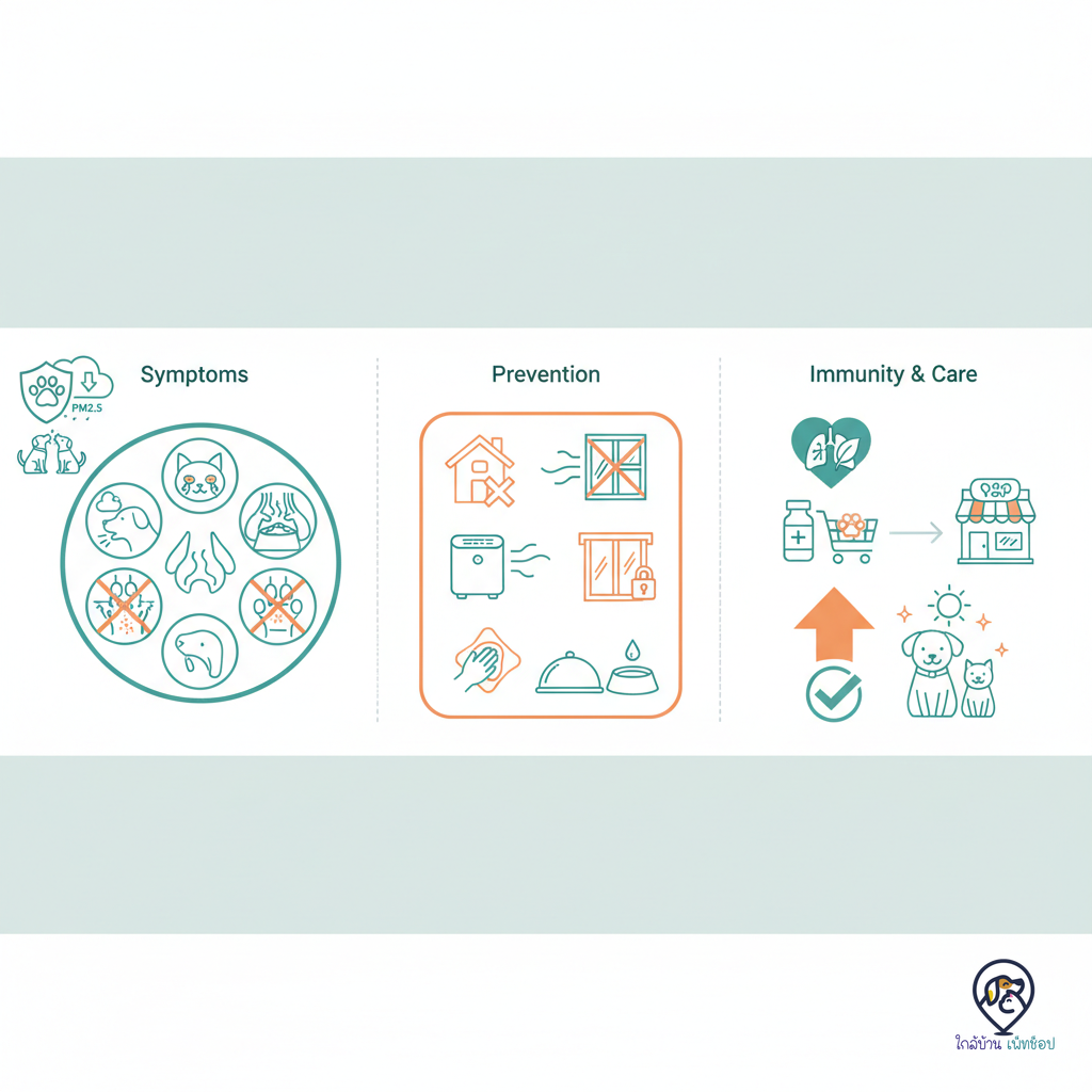 อินโฟกราฟิก: ปกป้องเพื่อนสี่ขา: รับมือภัยร้ายฝุ่น PM2.5 อย่างไรให้ปลอดภัย