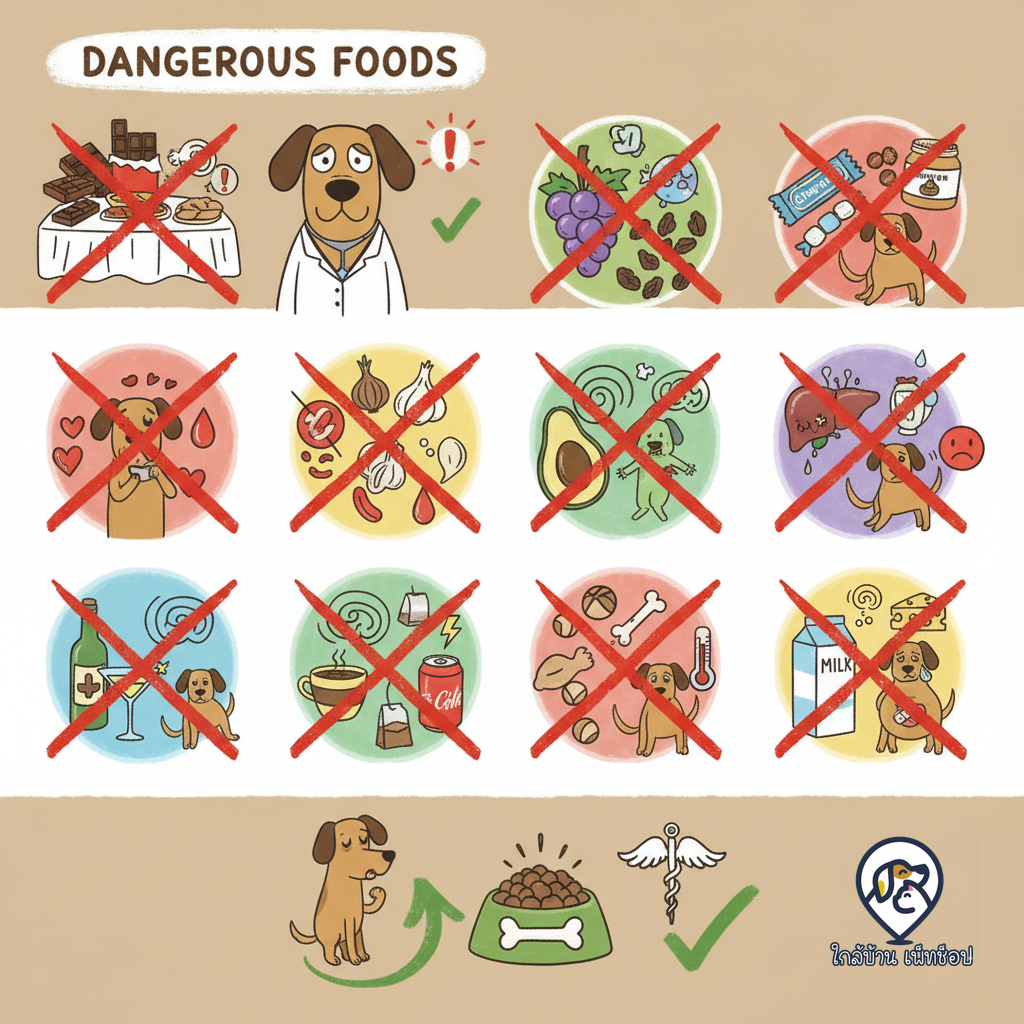 อินโฟกราฟิก: อาหารอันตราย! 10 สิ่งที่ห้ามให้น้องหมากินเด็ดขาด